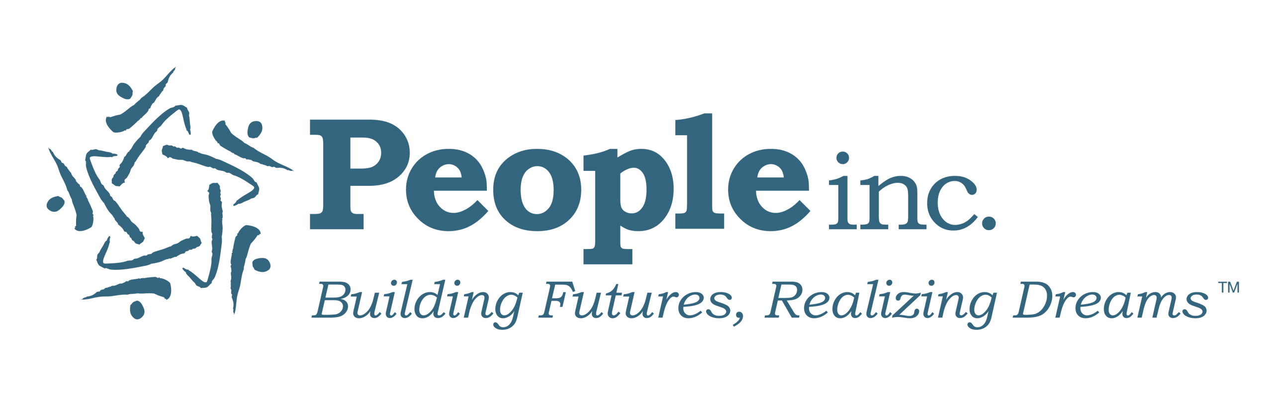 Blue People Inc with tagline "building futures, realizing dreams"