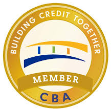 Round logo that says CBA and Building Credit Together